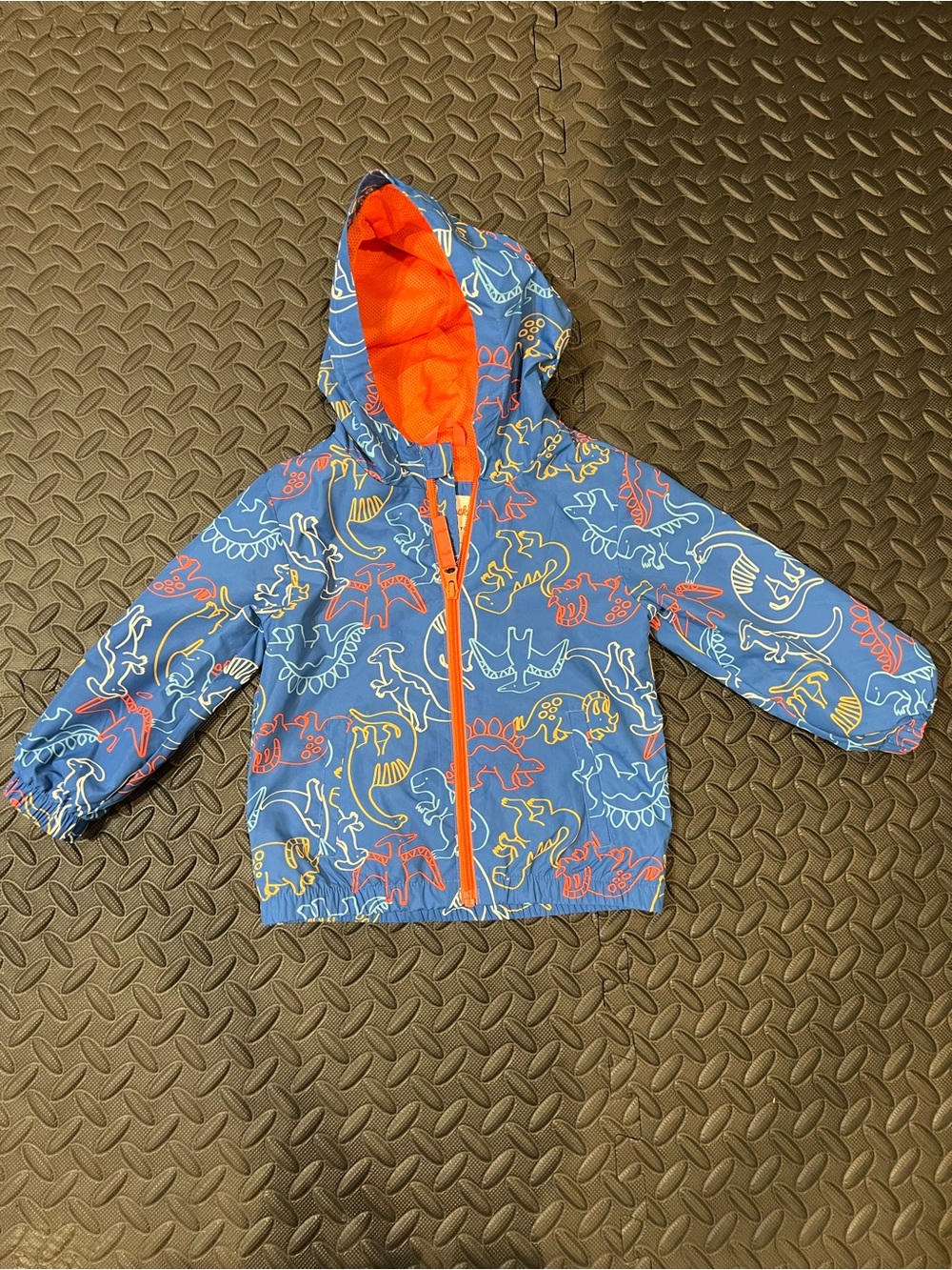 Cat & Jack Blue Jacket with Orange Accents and Multicolor Dinosaur Outline